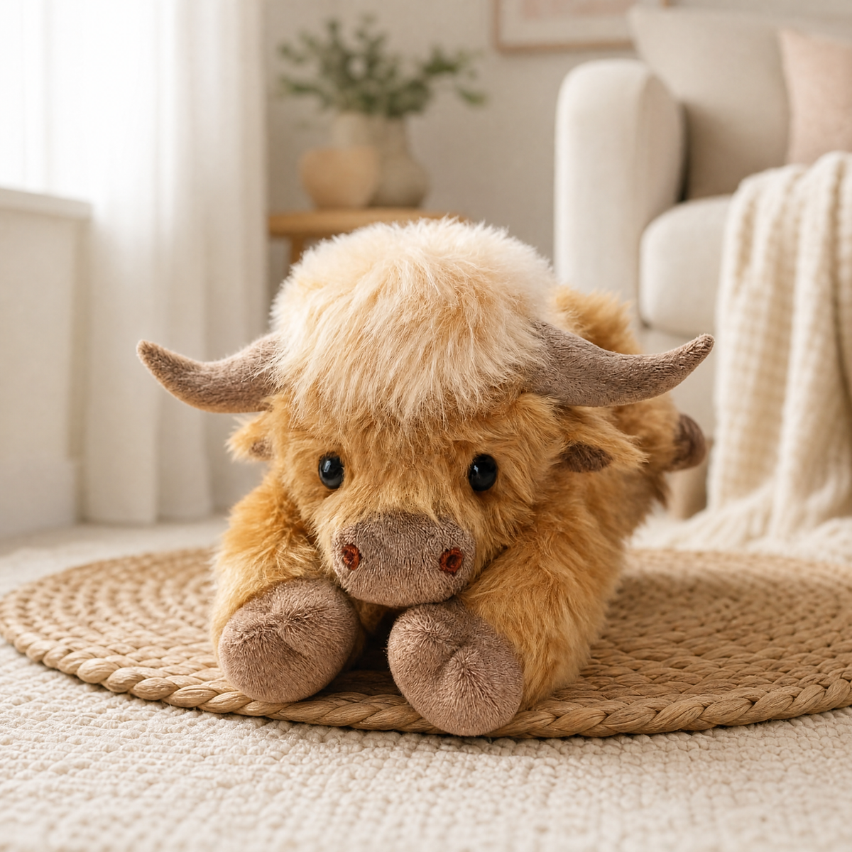 Weighted Plush Highland Cow — 65 cm Faux Fur Stuffed Animal 8