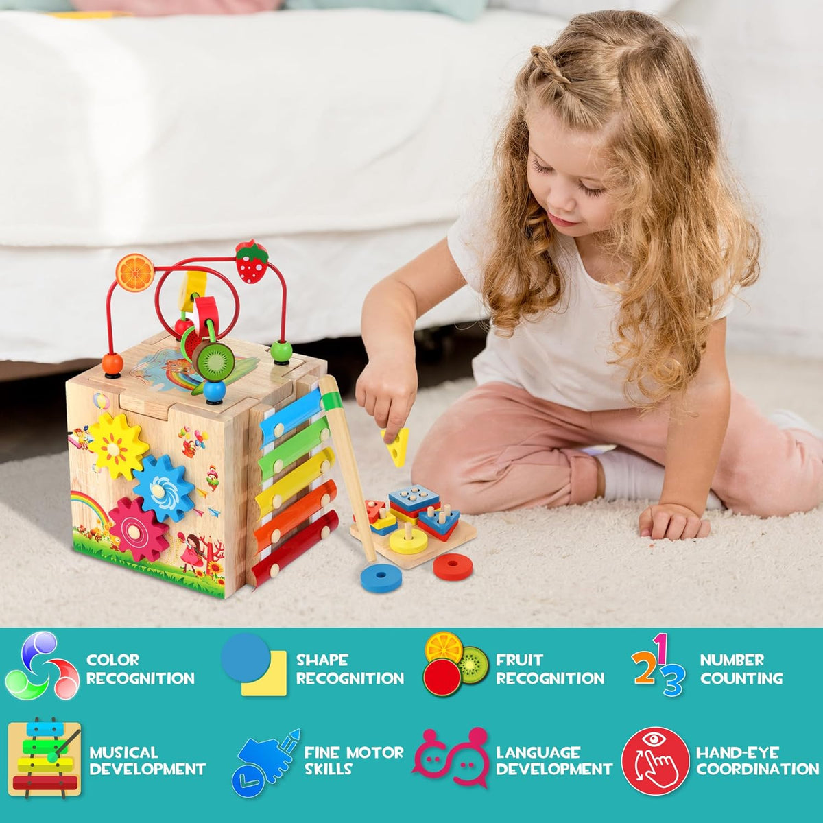 Montessori 8-in-1 Wooden Activity Cube — Toddler 18m+ 7