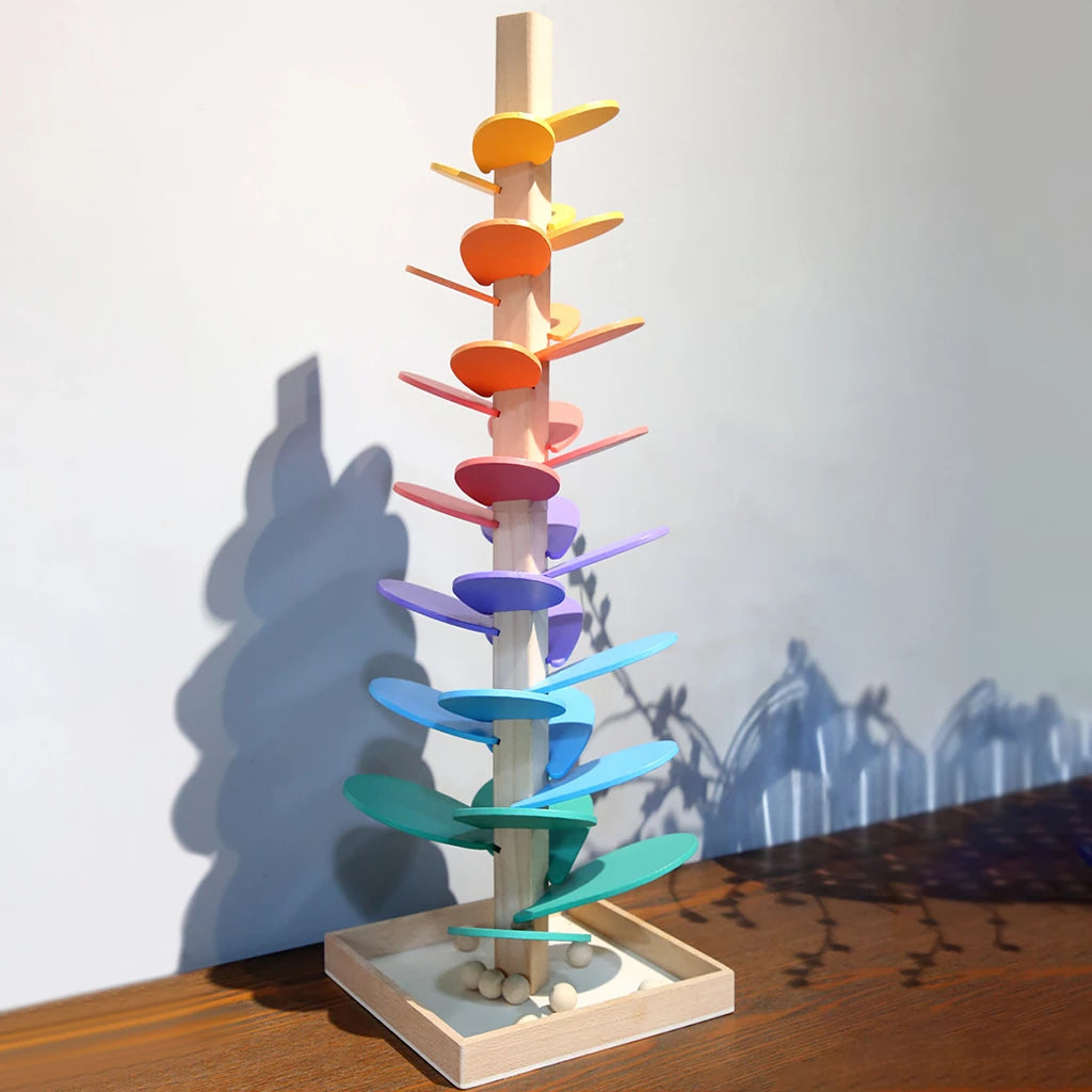 Wooden Rainbow Sound Tower — Educational Sensory Play Set 7