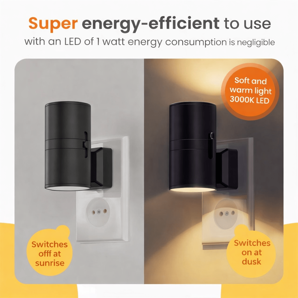 Aurora LED Night Lamp – Dimmable Smart Sensor Plug-In Light 7