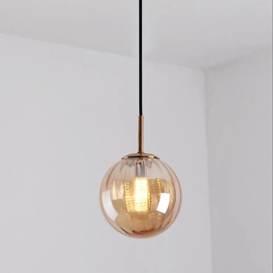 Coloured Glass Ball Pendant Light — E14 Ceiling Fitting 13