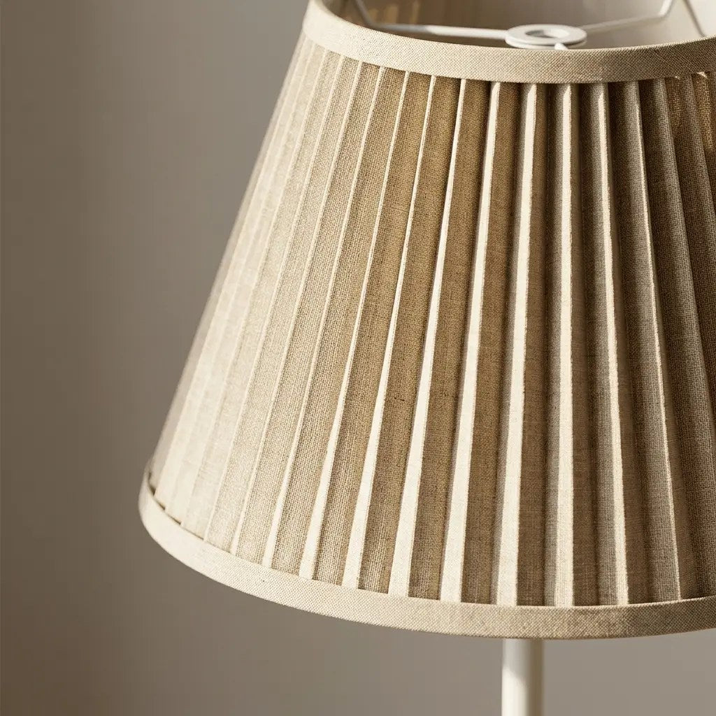 NordShade | Natural Pleated Fabric Table Lamp with Matte Base