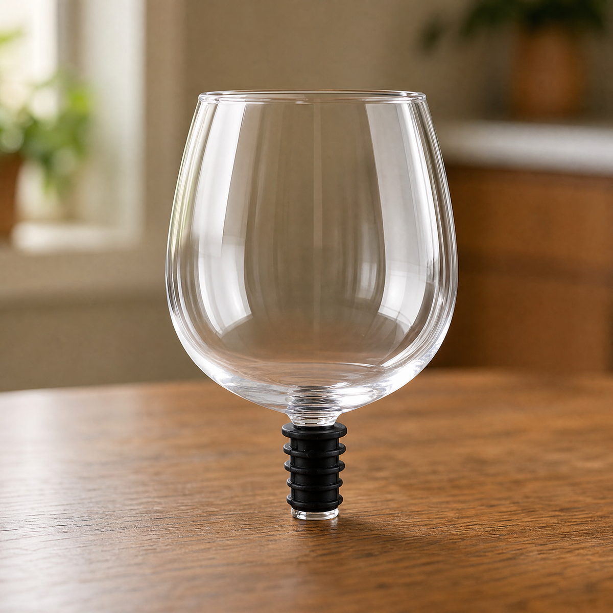Wine Accessories — Stemless Glass with Bottle Stopper Base 1