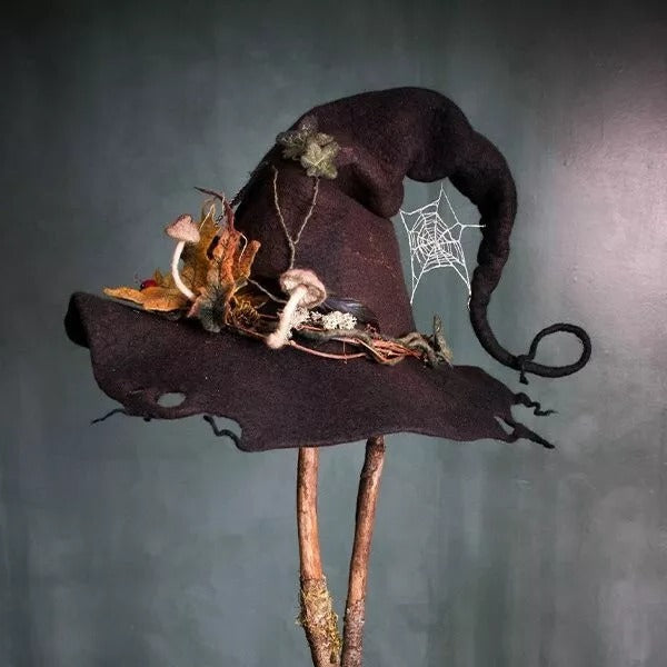 Halloween Felt Witch Hat — Handmade Merino Wool, One Size 2
