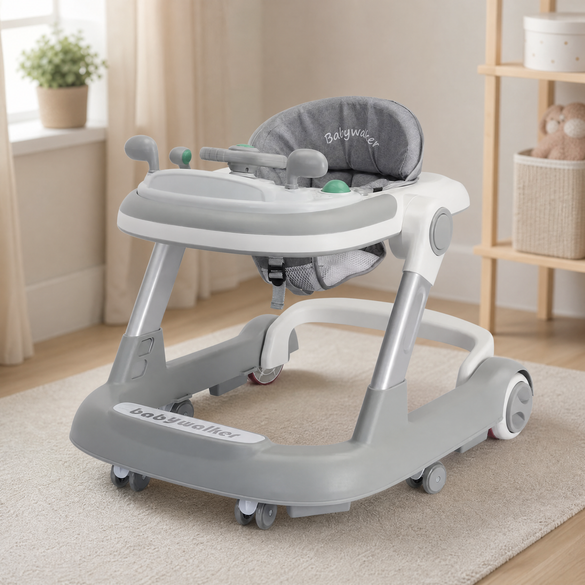 Baby Walker 2-in-1 with Musical Tray & 360° Wheels 7