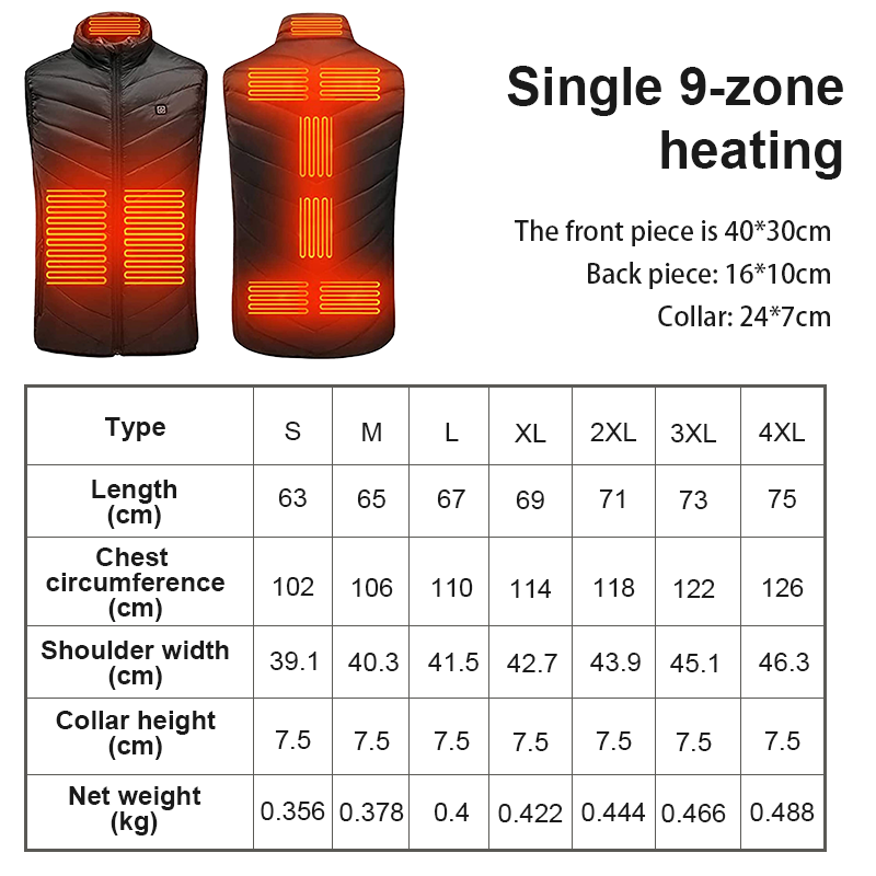 Unisex USB Heated Vest — 4-Zone Carbon Fibre, 8-Hr Warmth 6