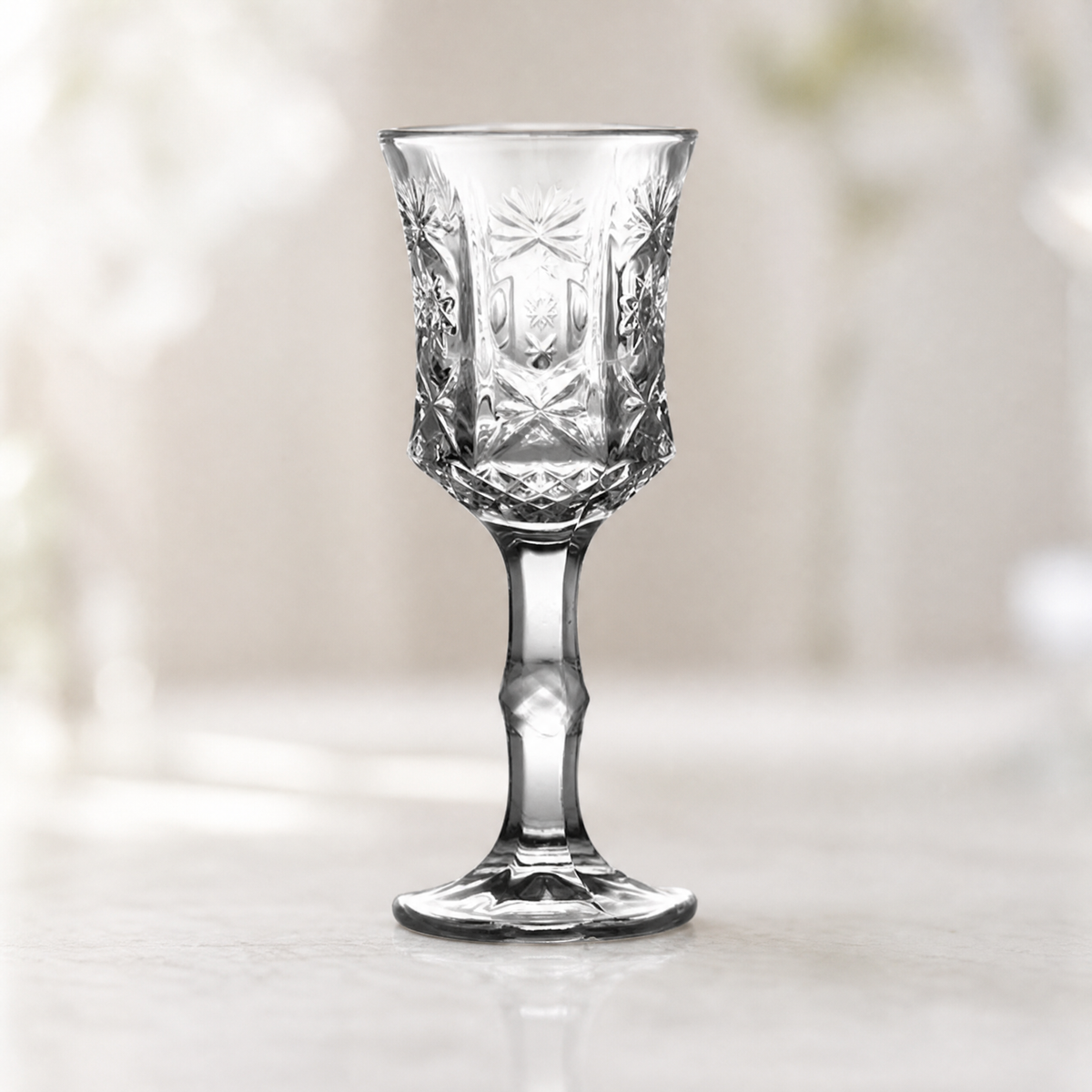 Champagne Glass Vintage Engraved Crystal Pattern — 50 or 100 ml 6