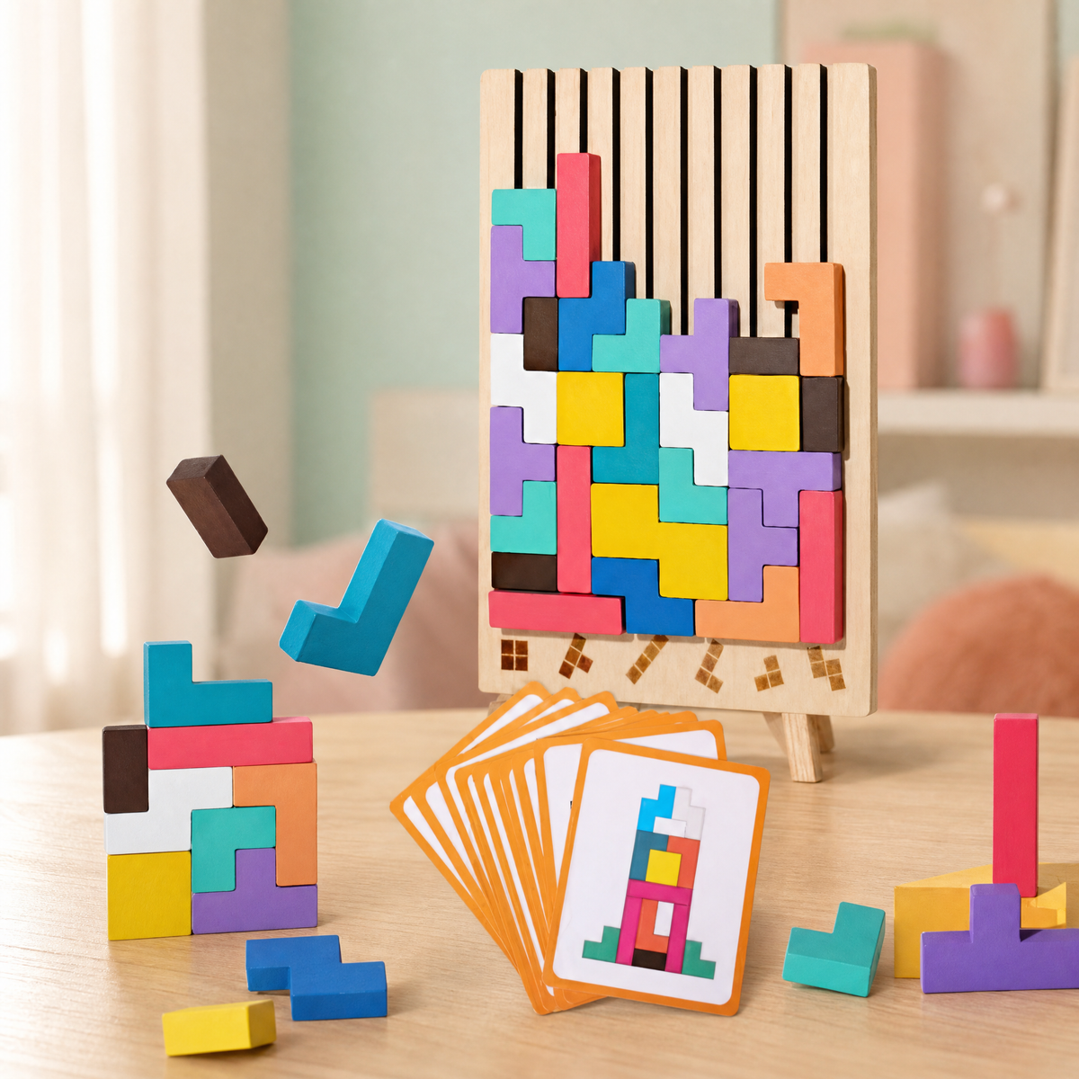 Montessori Toys — Wooden Tetris Stacking & Logic Game 1