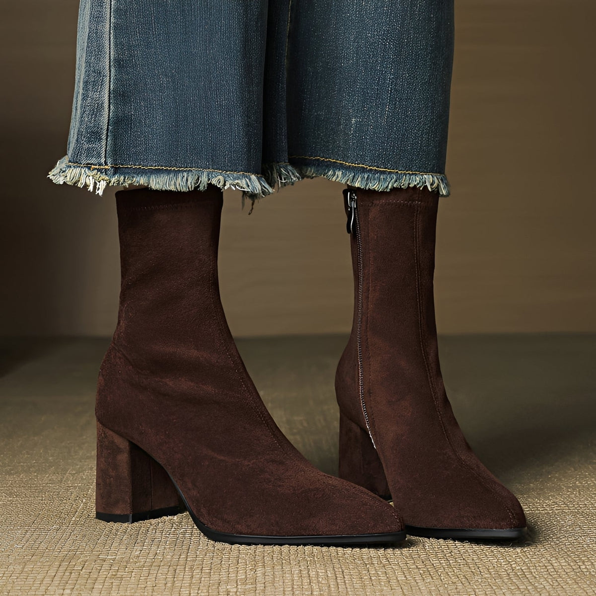 Women's Block Heel Ankle Boots Side Zip — Everyday Smart Style 3