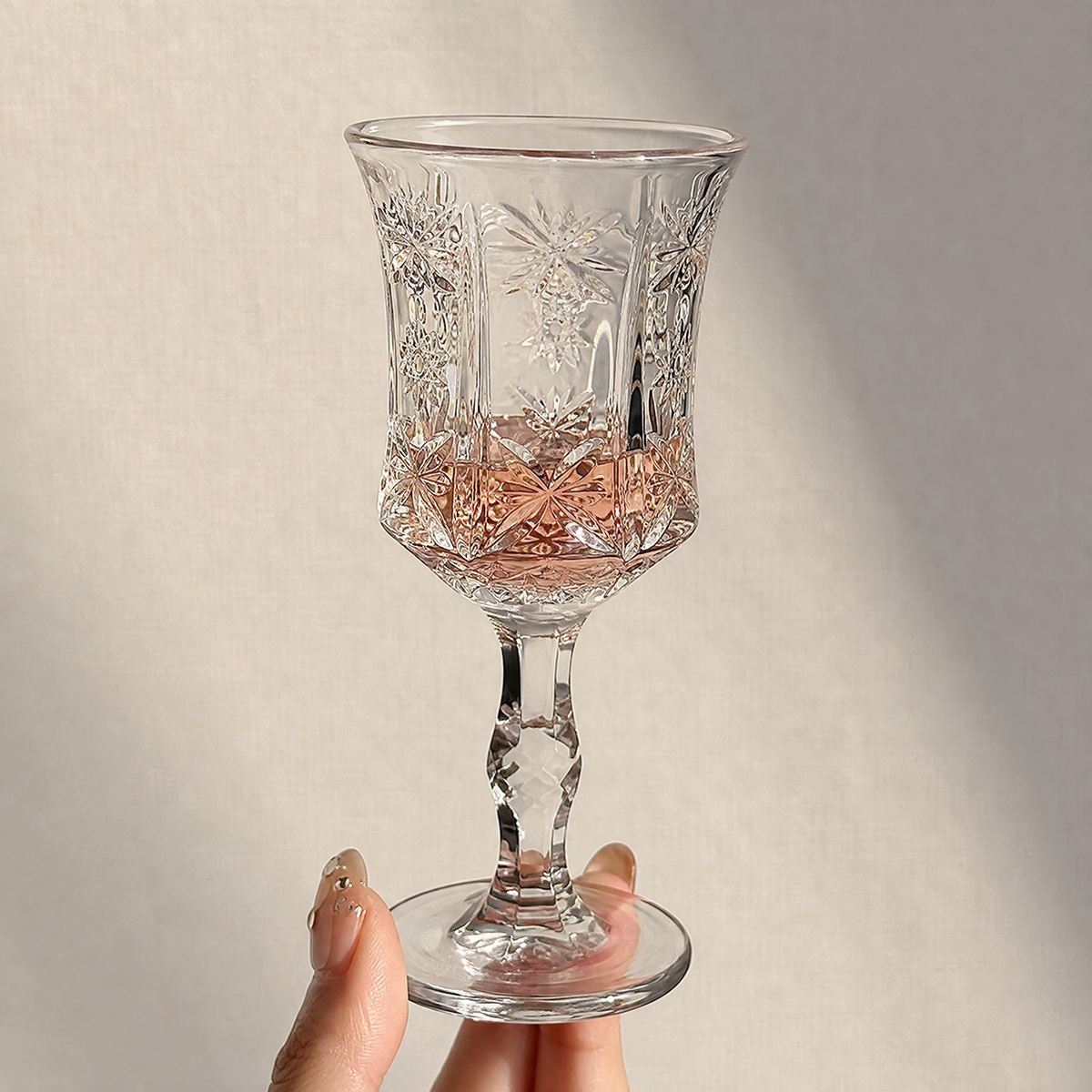 Champagne Glass Vintage Engraved Crystal Pattern — 50 or 100 ml 3