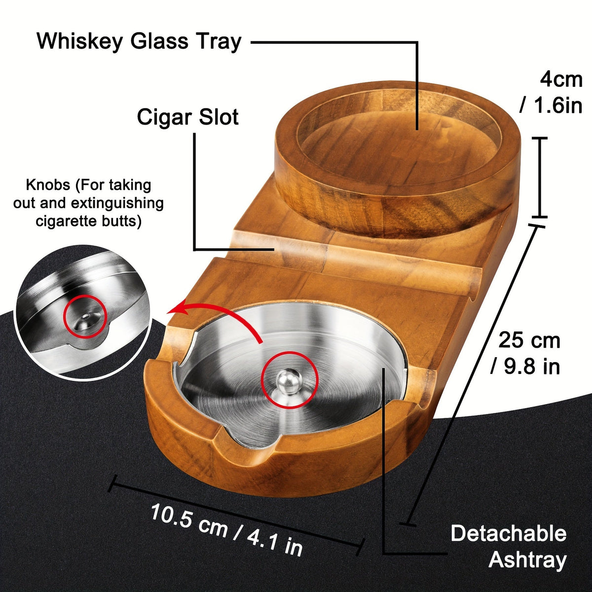 Gift for Dad — Cigar Ashtray & Whiskey Tray Set 4