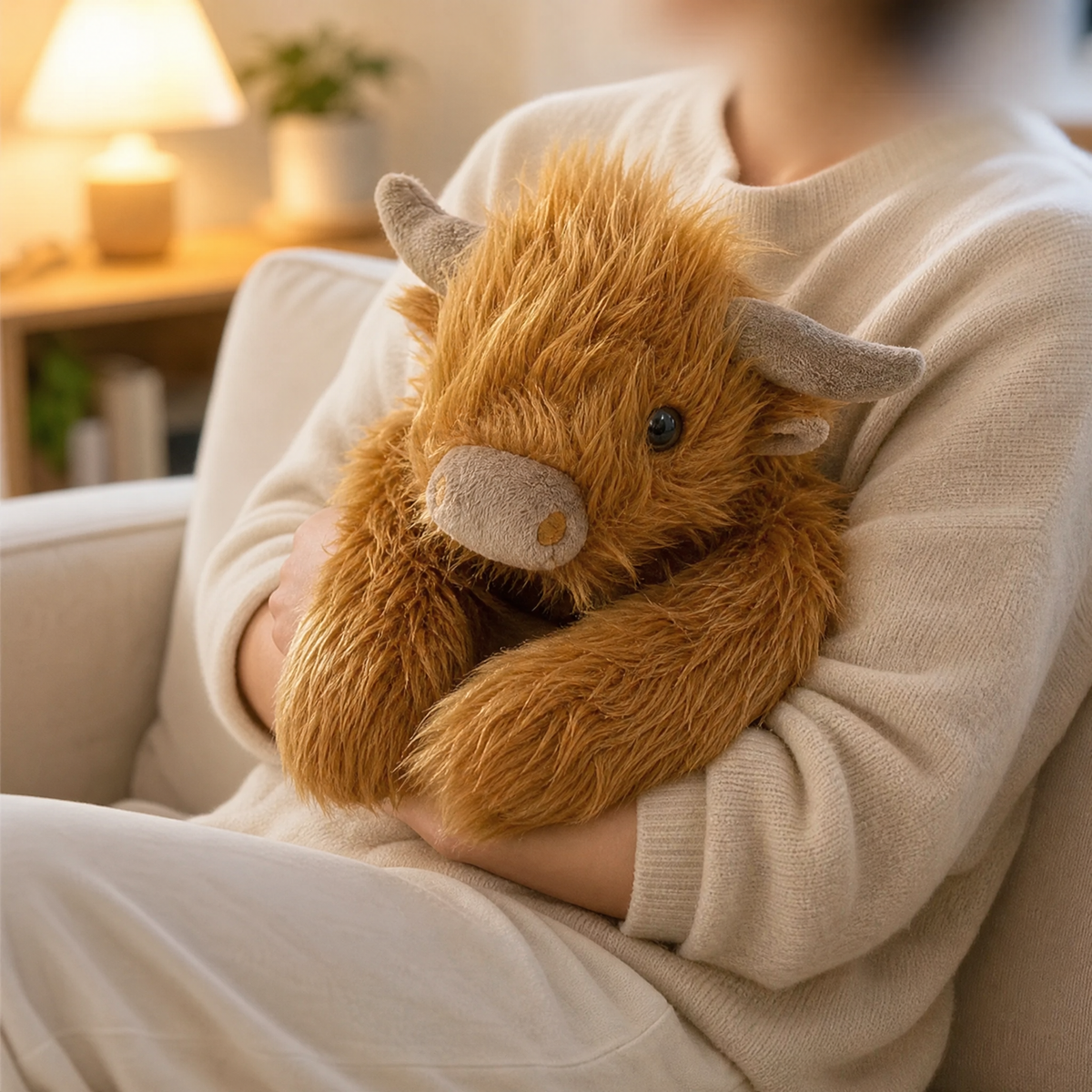 Weighted Plush Highland Cow — 65 cm Faux Fur Stuffed Animal 2