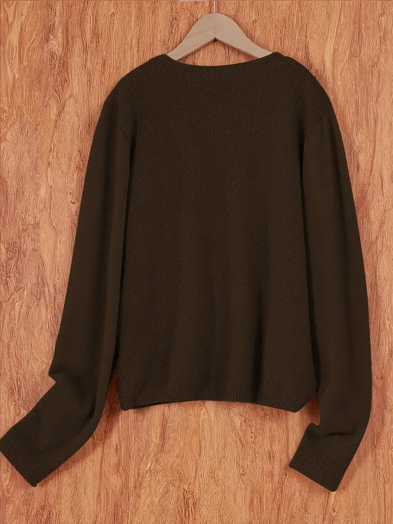 Women's Relaxed Open-Front Knit Cardigan Sweater 2