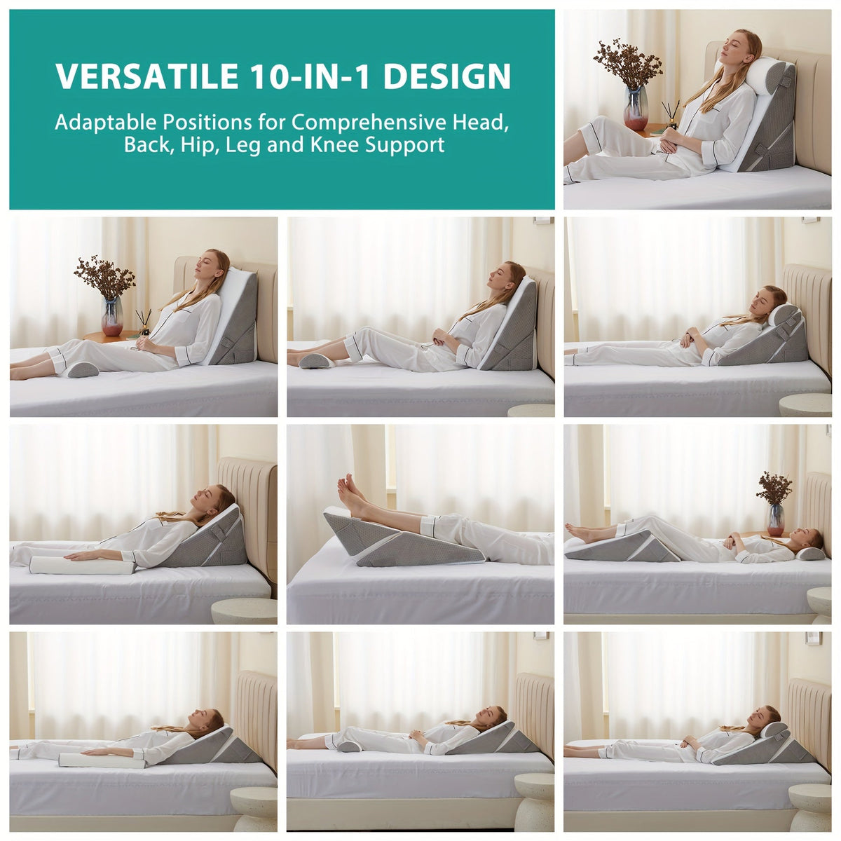 7-in-1 Adjustable Orthopedic Wedge Pillow — Memory Foam Support 5