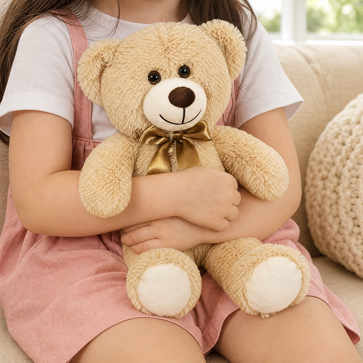 Teddy Bear Plush Toy with Satin Bow — 25–30 cm Soft Gift 2
