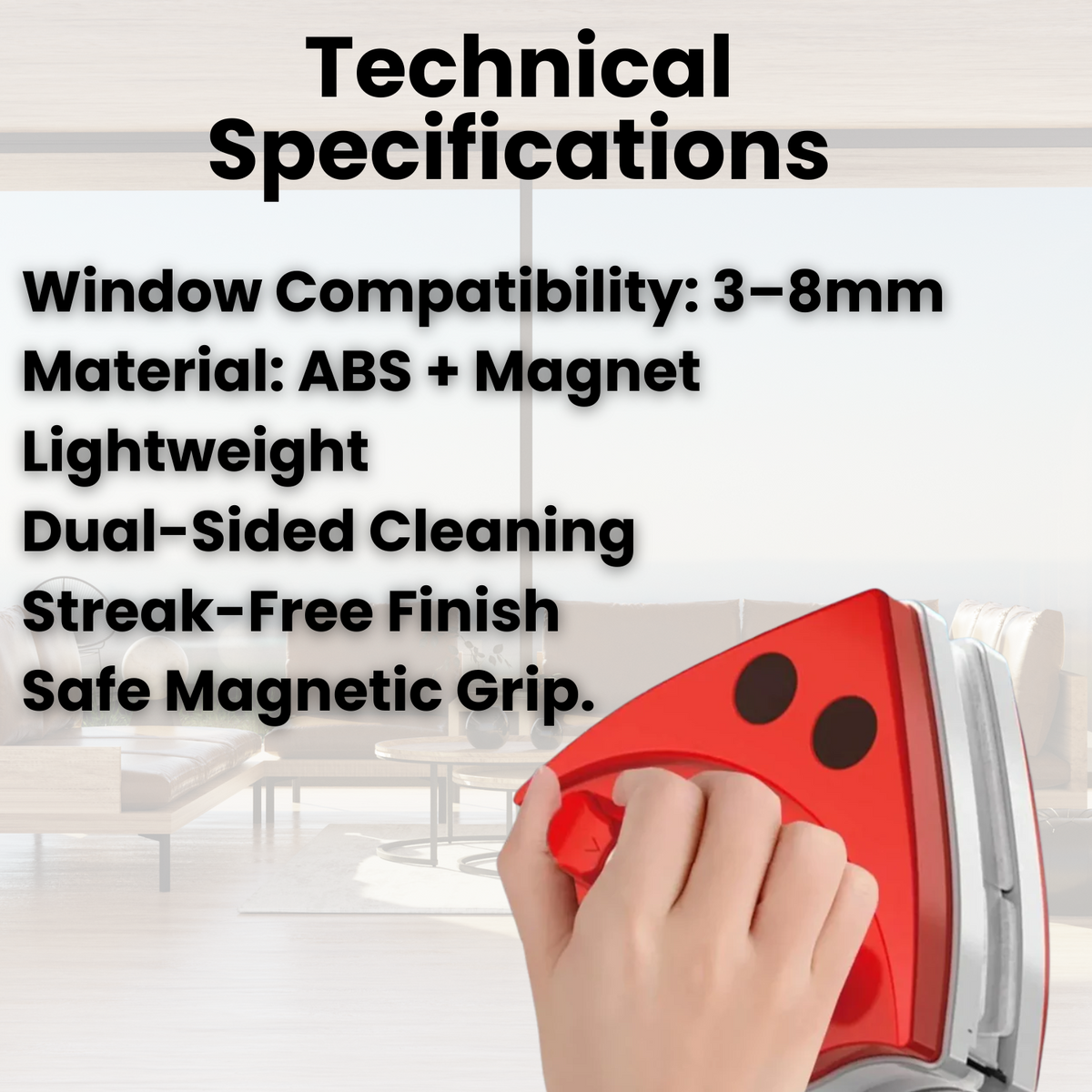 Magnetic Double-Sided Window Cleaner — Streak-Free, No Ladder 3