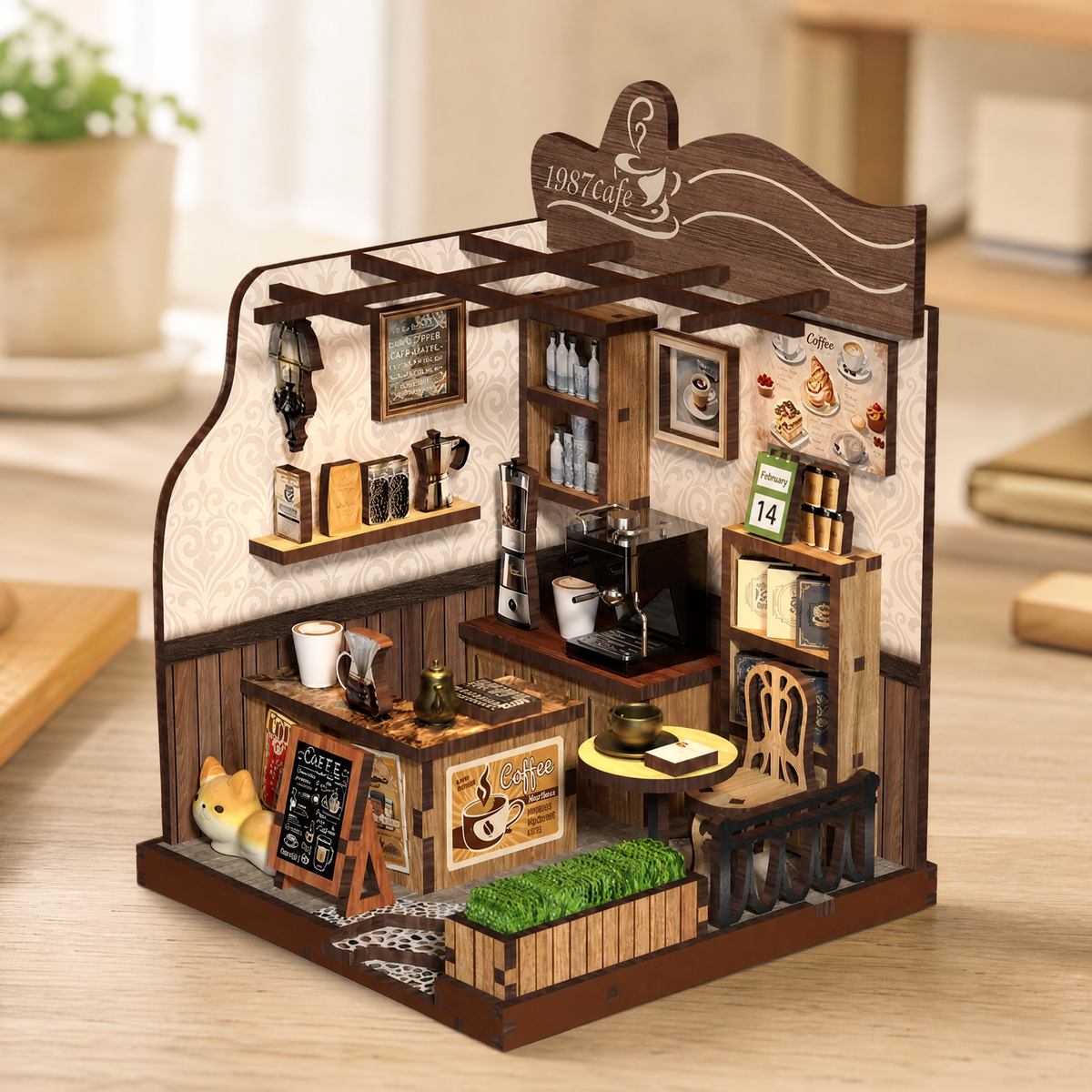 Dollhouse DIY Kit with LED Lights — Miniature Assembly Set 12