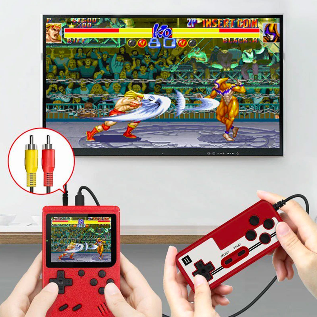 Retro Handheld Game Console 400-in-1 — 3" TFT & AV TV Output 12