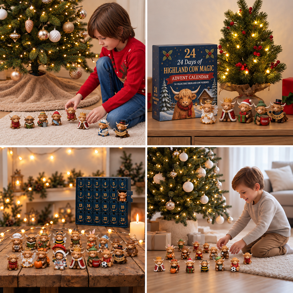 24-Day Highland Cow Advent Calendar — Collectible Mini Figurines 5