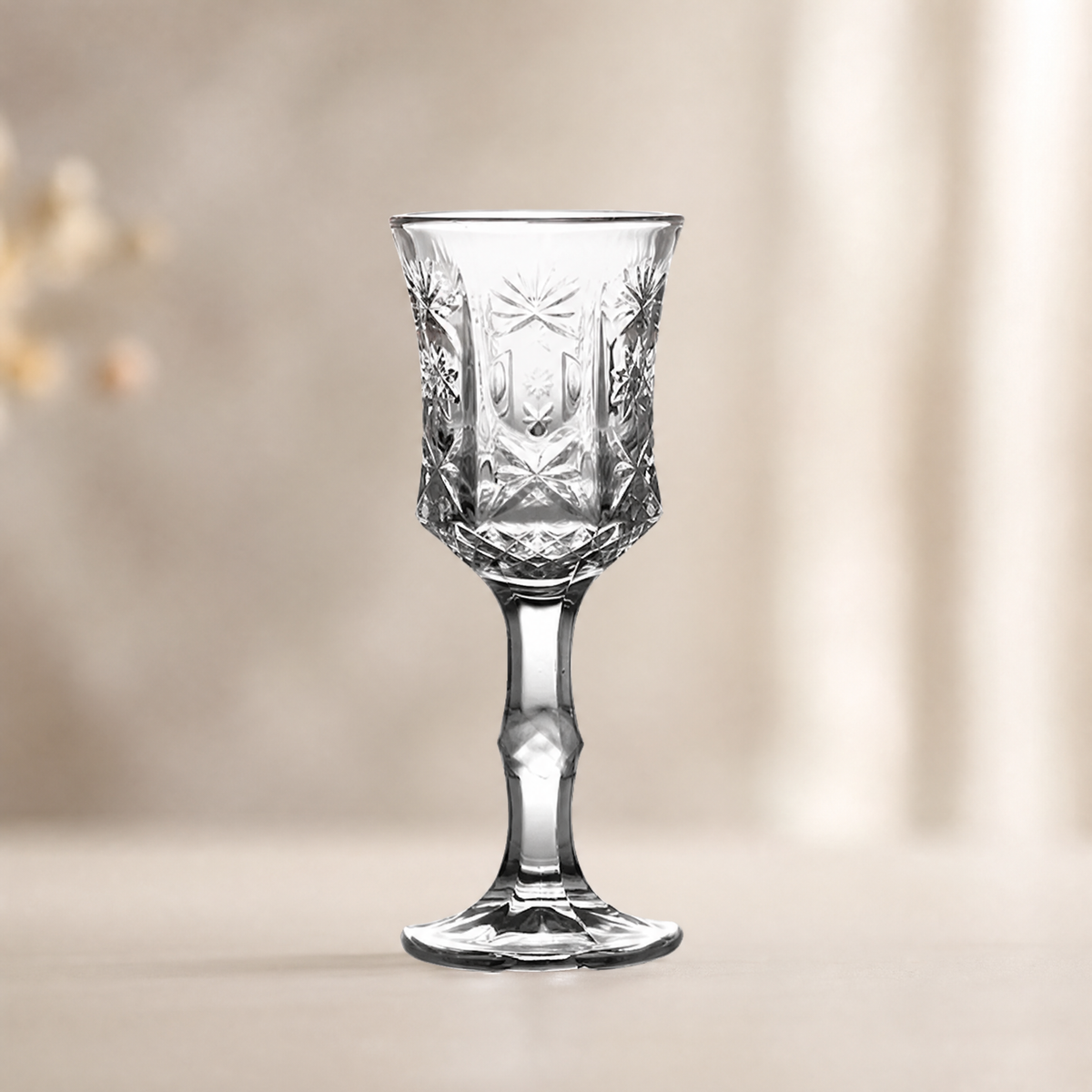 Champagne Glass Vintage Engraved Crystal Pattern — 50 or 100 ml 7
