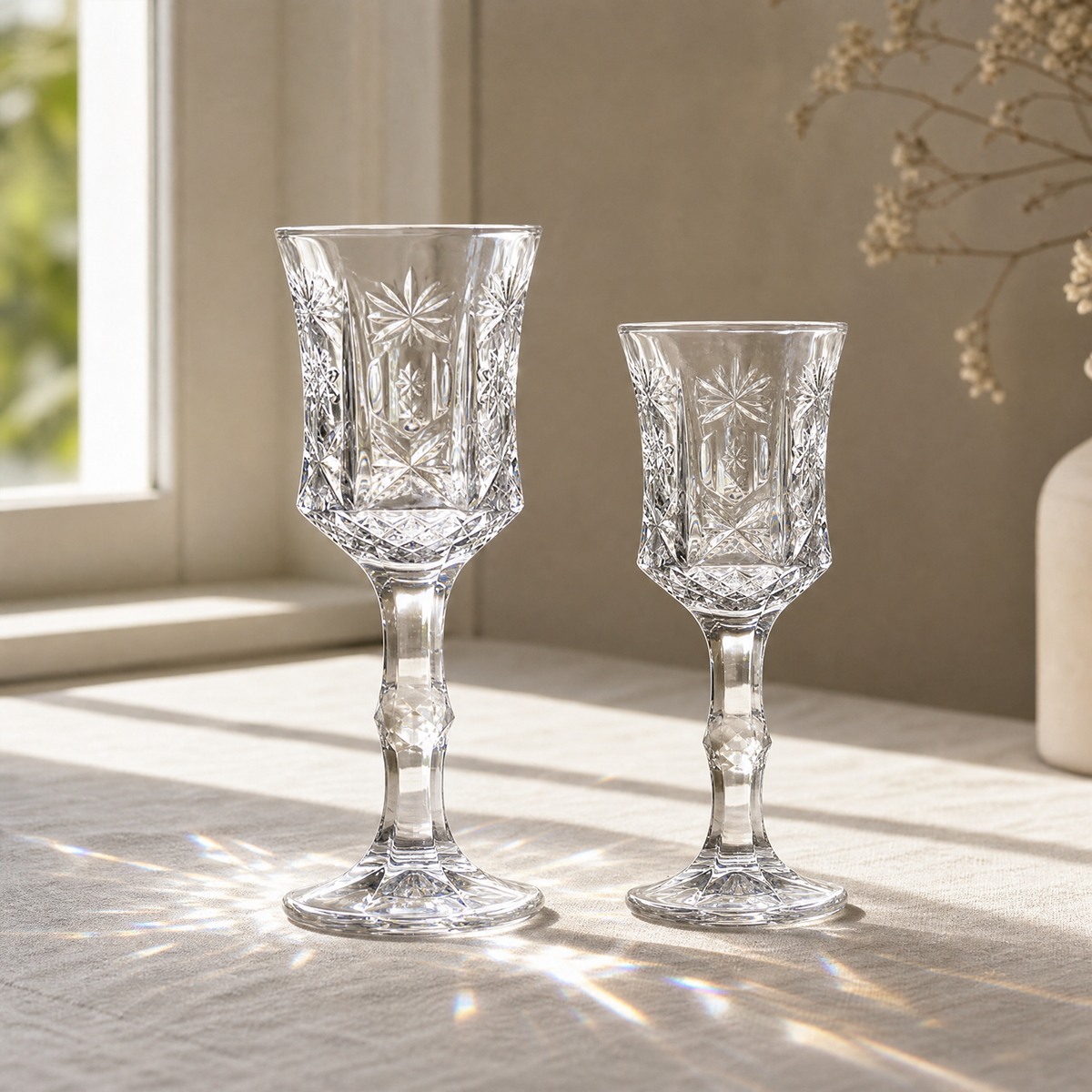 Champagne Glass Vintage Engraved Crystal Pattern — 50 or 100 ml 4