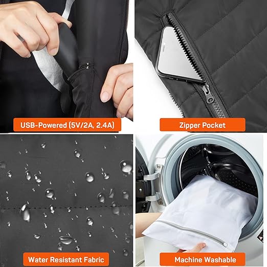 Unisex USB Heated Vest — 4-Zone Carbon Fibre, 8-Hr Warmth 5