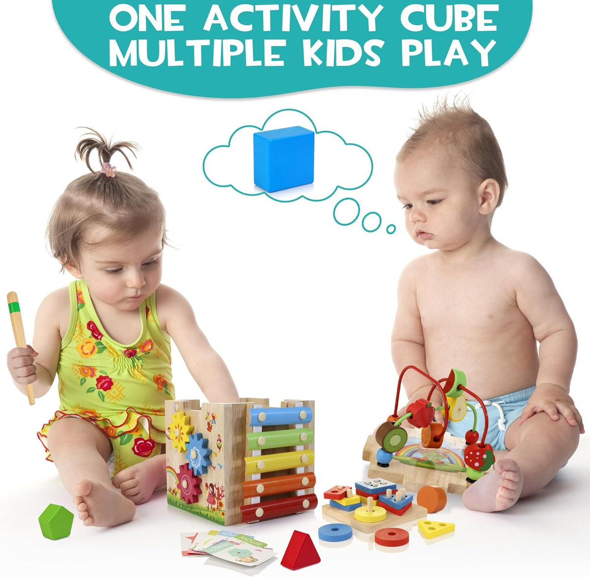 Montessori 8-in-1 Wooden Activity Cube — Toddler 18m+ 6