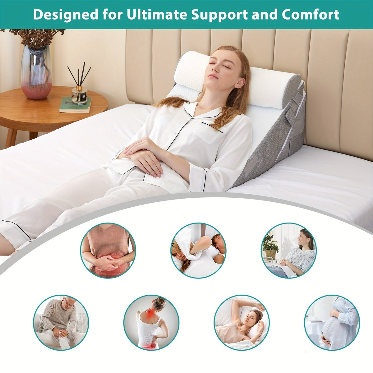 7-in-1 Adjustable Orthopedic Wedge Pillow — Memory Foam Support 6