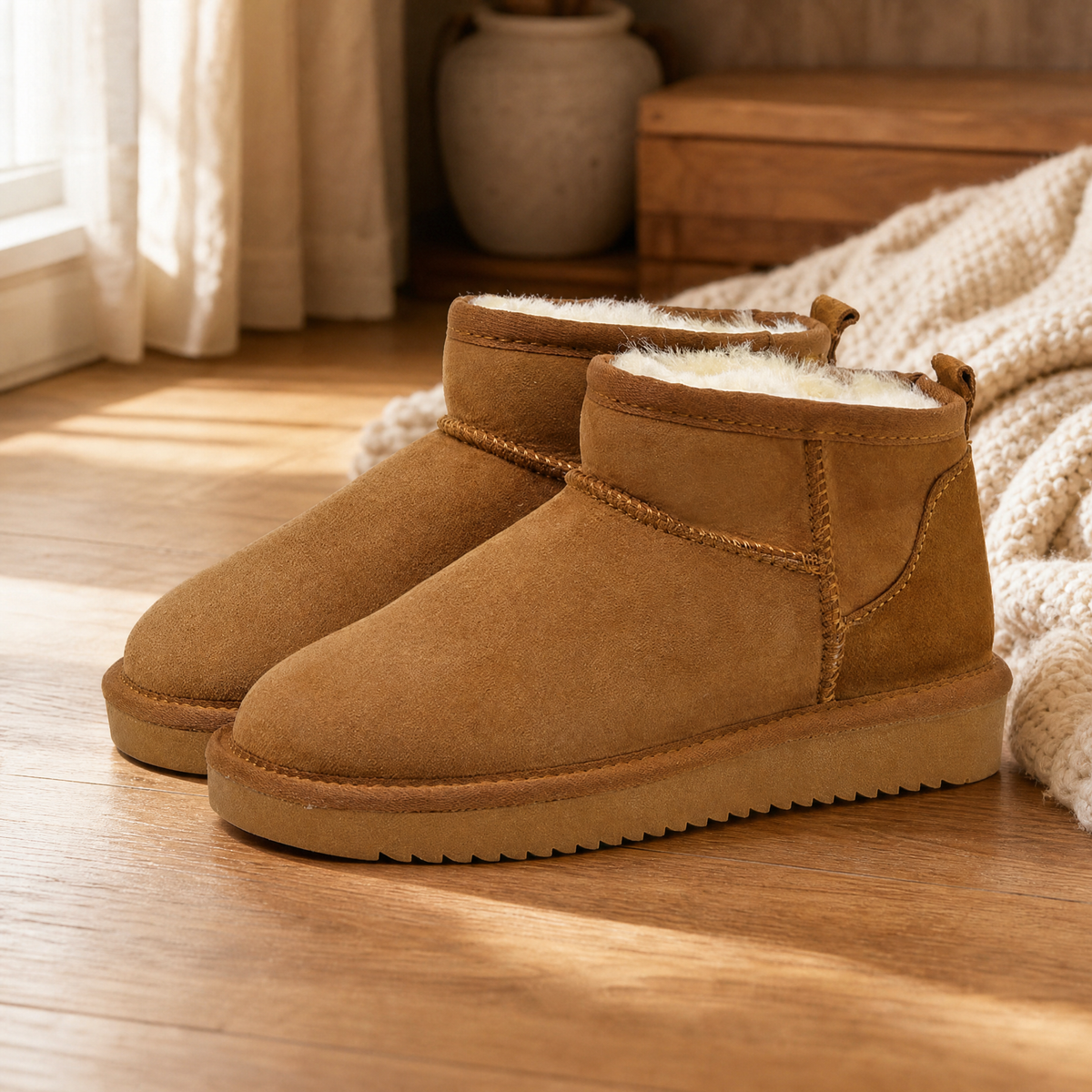 Ankle Boots Women — Fur-Lined Winter Boot with Side Zip 1