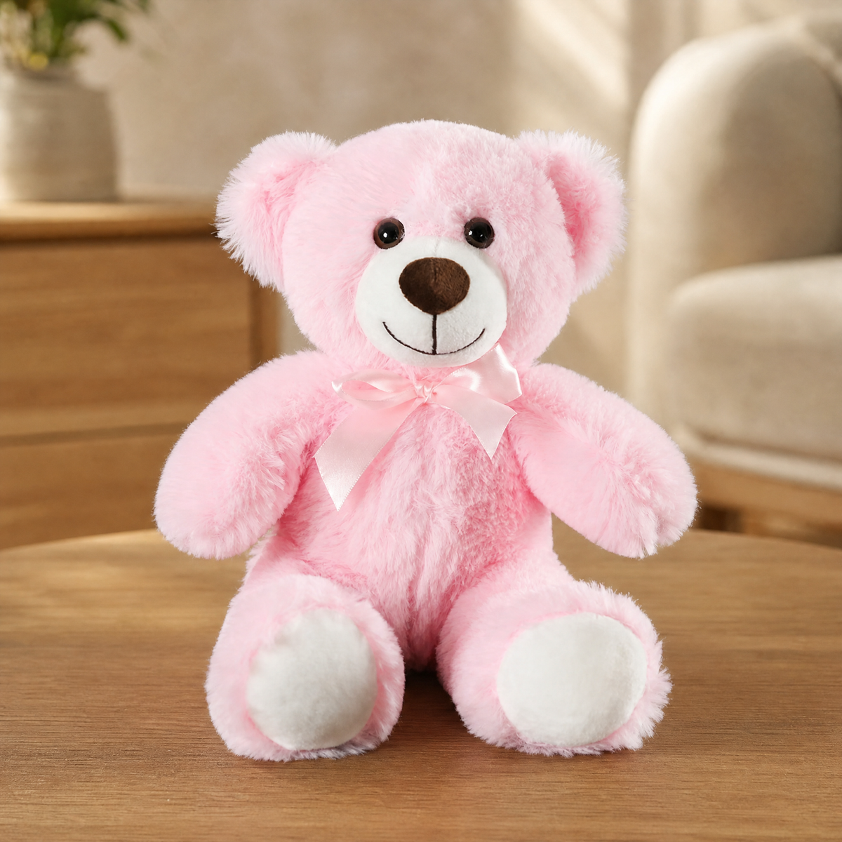 Teddy Bear Plush Toy with Satin Bow — 25–30 cm Soft Gift 12