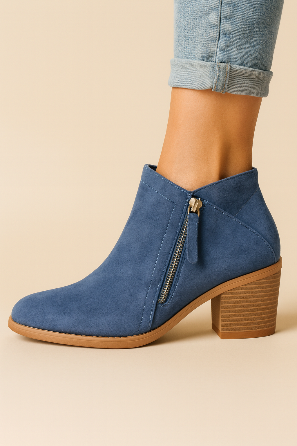 Women's Block Heel Ankle Boots — Pointed Toe Side Zip 8