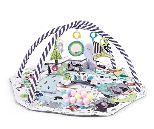 8-in-1 Baby Activity Play Mat with 6 Sensory Toys 2