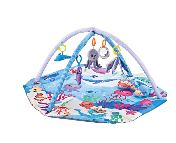 8-in-1 Baby Activity Play Mat with 6 Sensory Toys 3