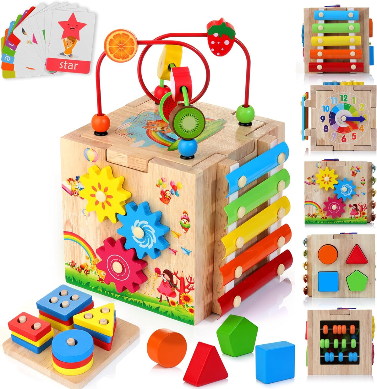 Montessori 8-in-1 Wooden Activity Cube — Toddler 18m+ 2