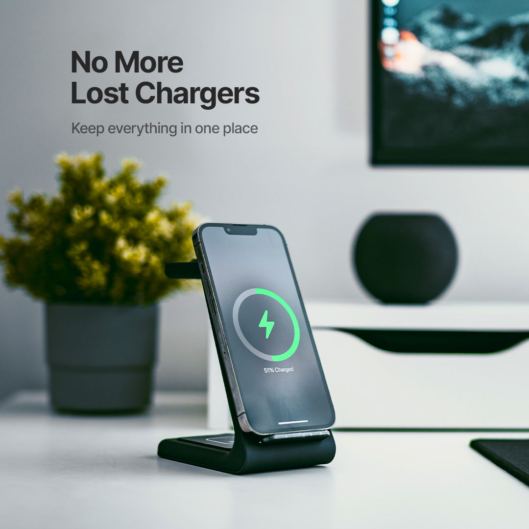 3-in-1 Wireless Charging Station — 15W Fast Charge Dock 3
