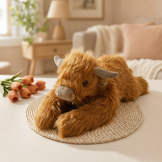 Weighted Plush Highland Cow — 65 cm Faux Fur Stuffed Animal 1