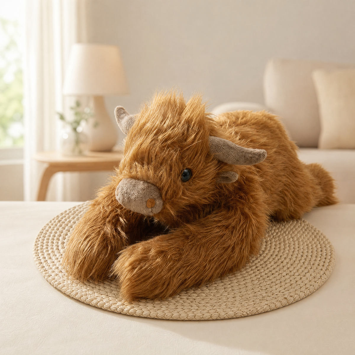 Weighted Plush Highland Cow — 65 cm Faux Fur Stuffed Animal 7