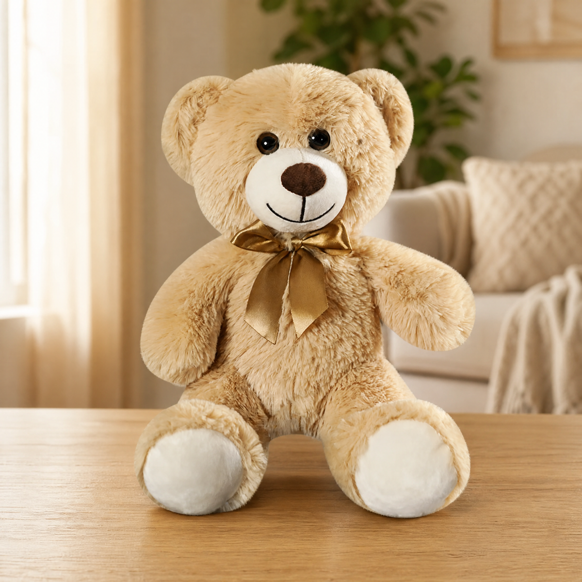 Teddy Bear Plush Toy with Satin Bow — 25–30 cm Soft Gift 1