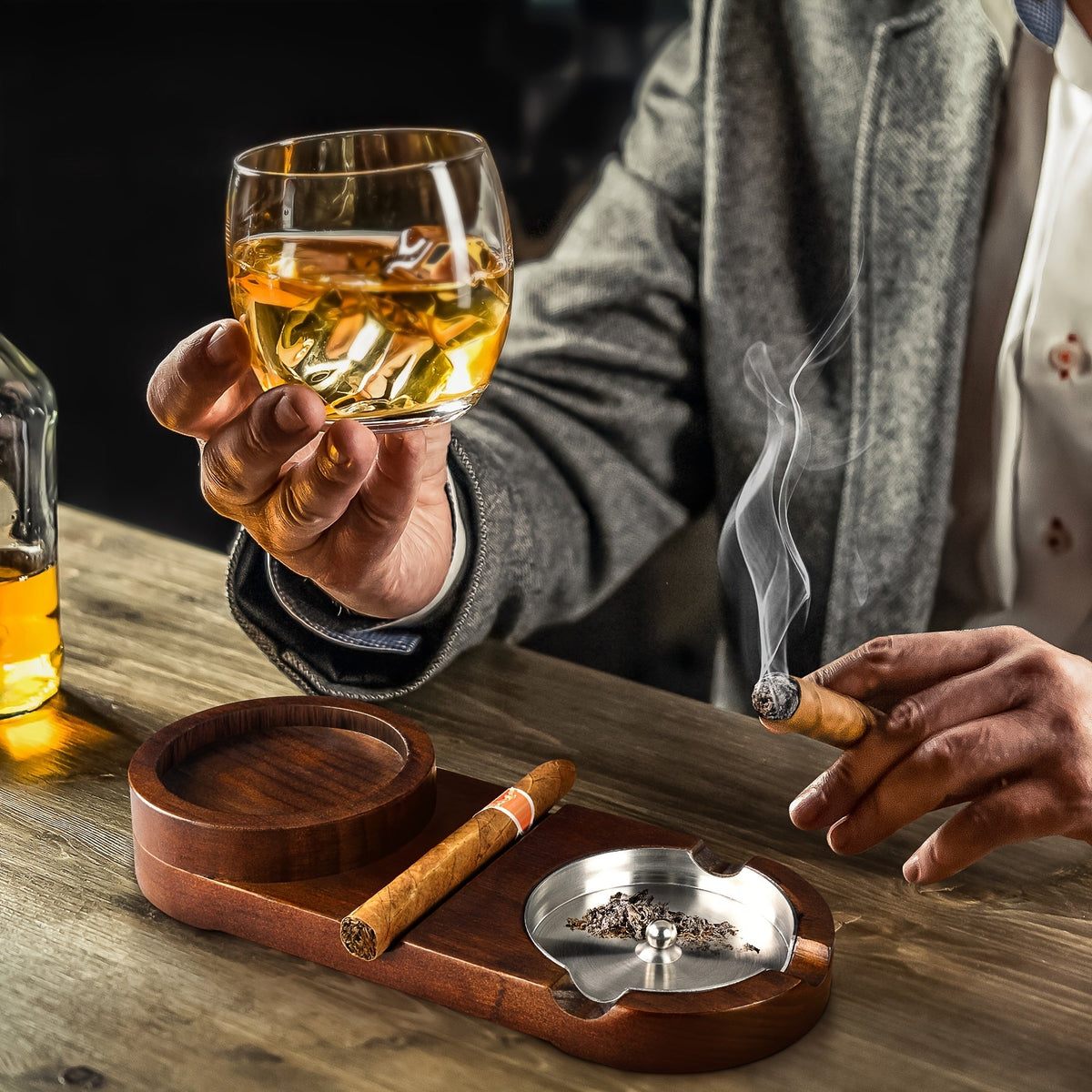 Gift for Dad — Cigar Ashtray & Whiskey Tray Set 9