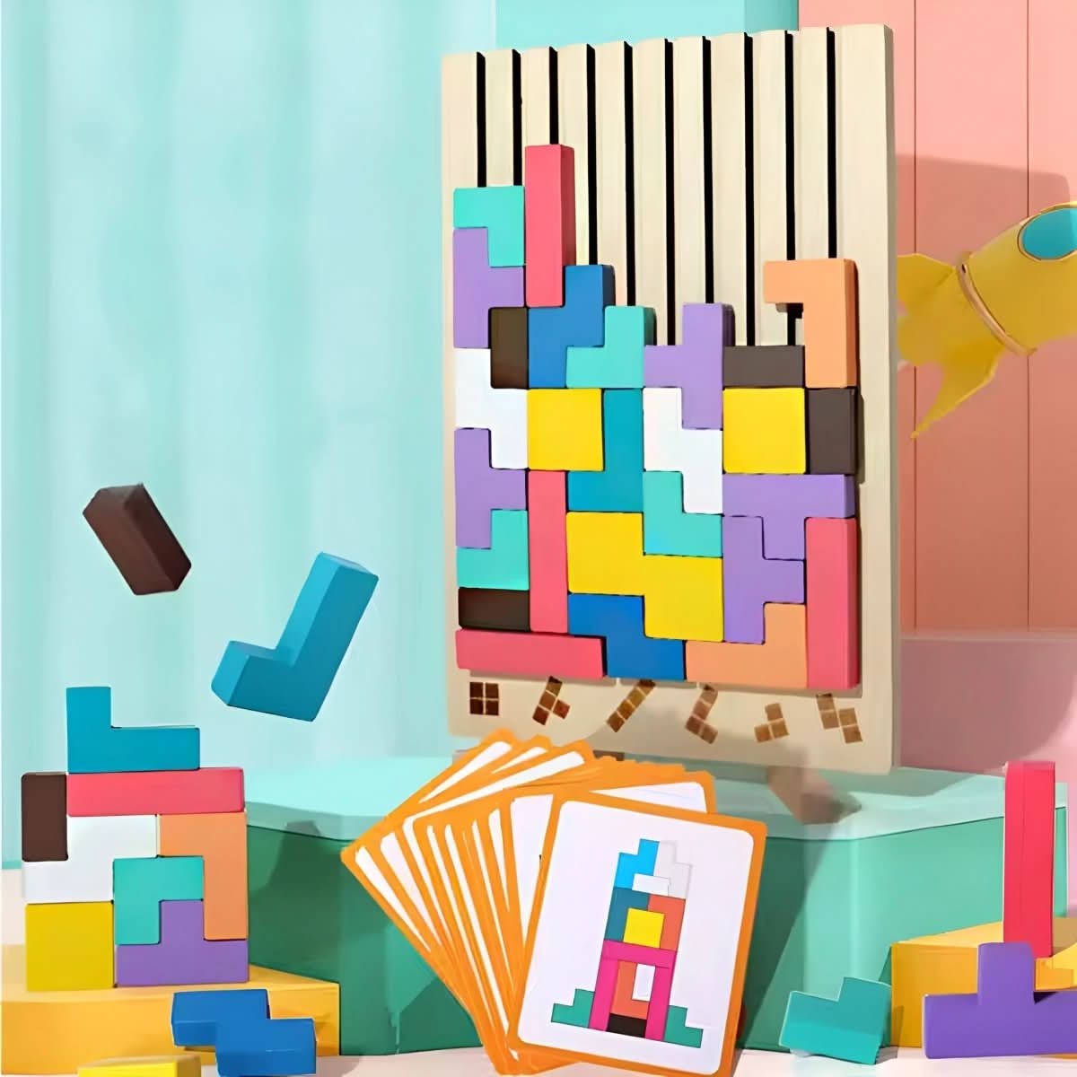 Montessori Toys — Wooden Tetris Stacking & Logic Game 2