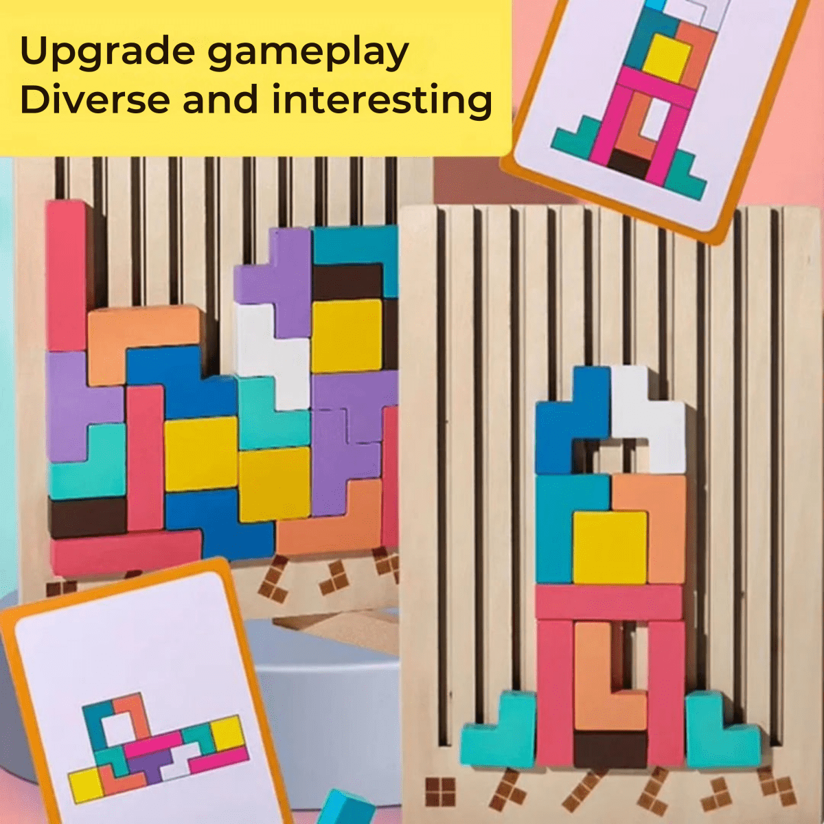 Montessori Toys — Wooden Tetris Stacking & Logic Game 4