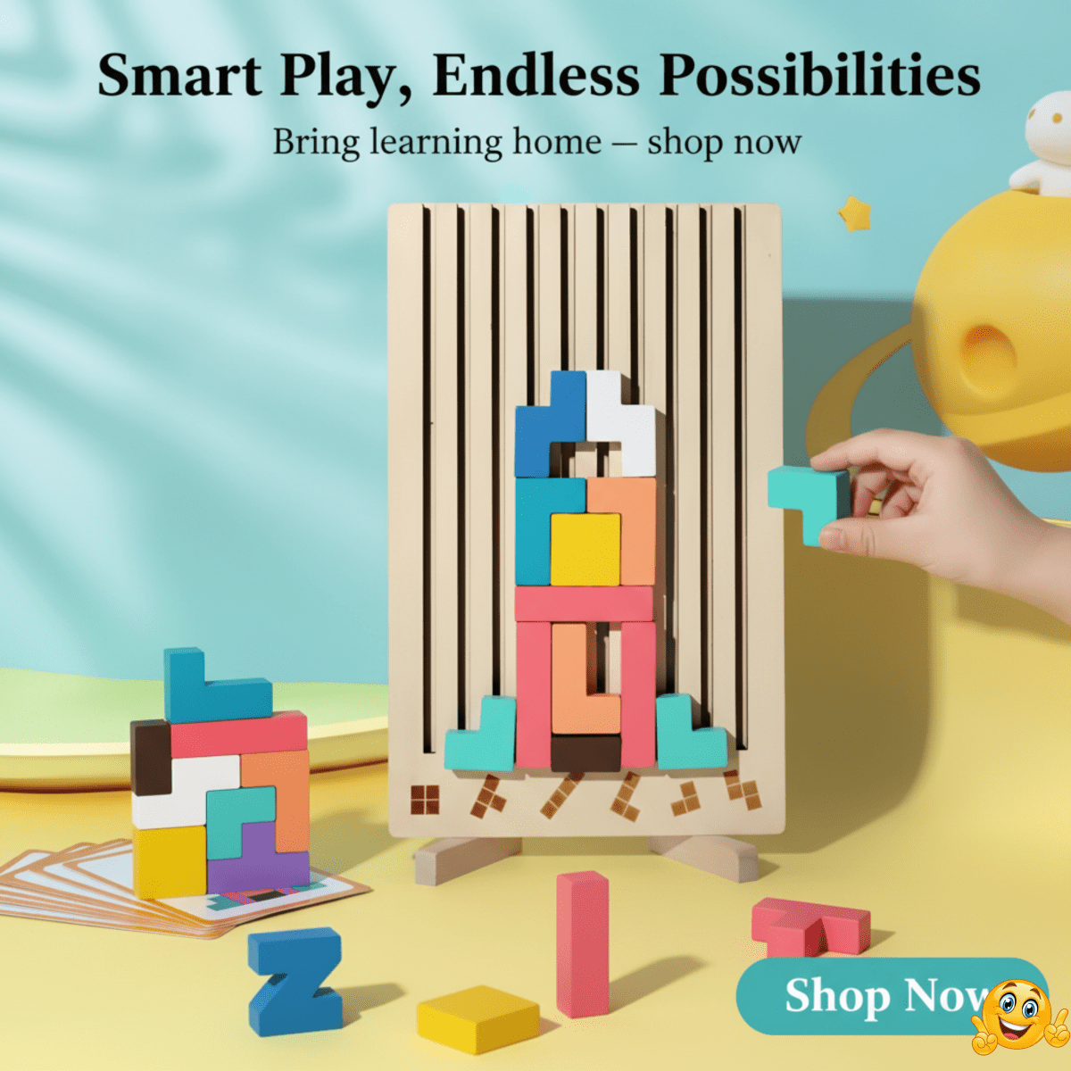 Montessori Toys — Wooden Tetris Stacking & Logic Game 6