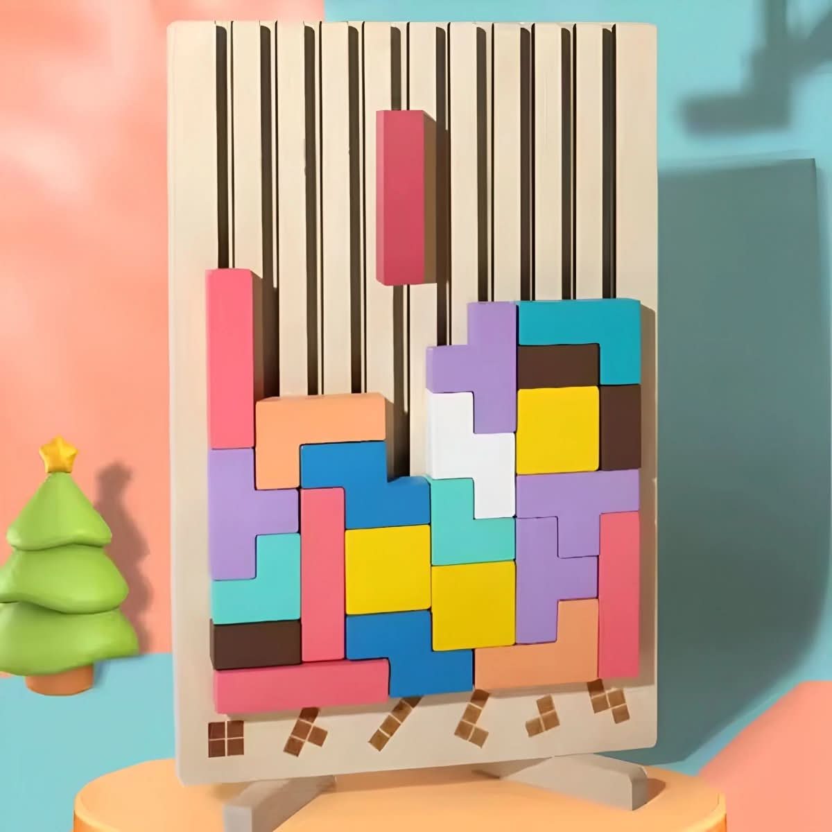 Montessori Toys — Wooden Tetris Stacking & Logic Game 7
