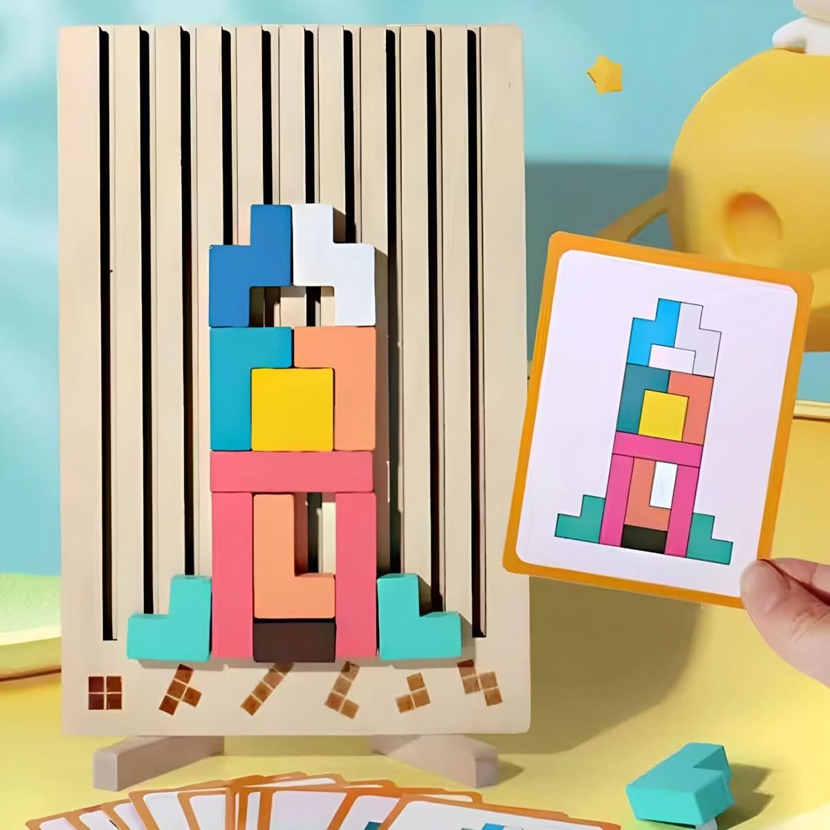 Montessori Toys — Wooden Tetris Stacking & Logic Game 8