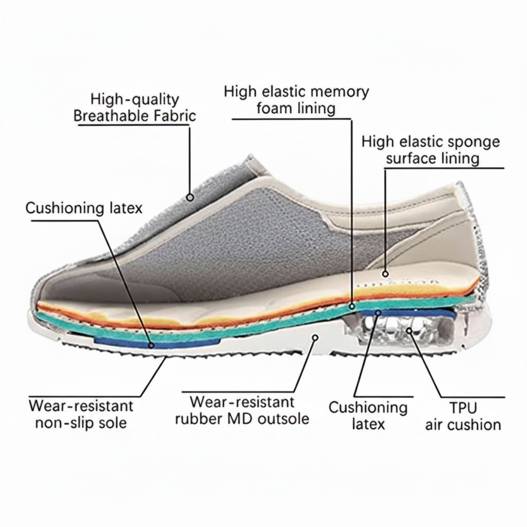 Extra Wide Memory Foam Diabetic Shoes for Swollen Feet 5