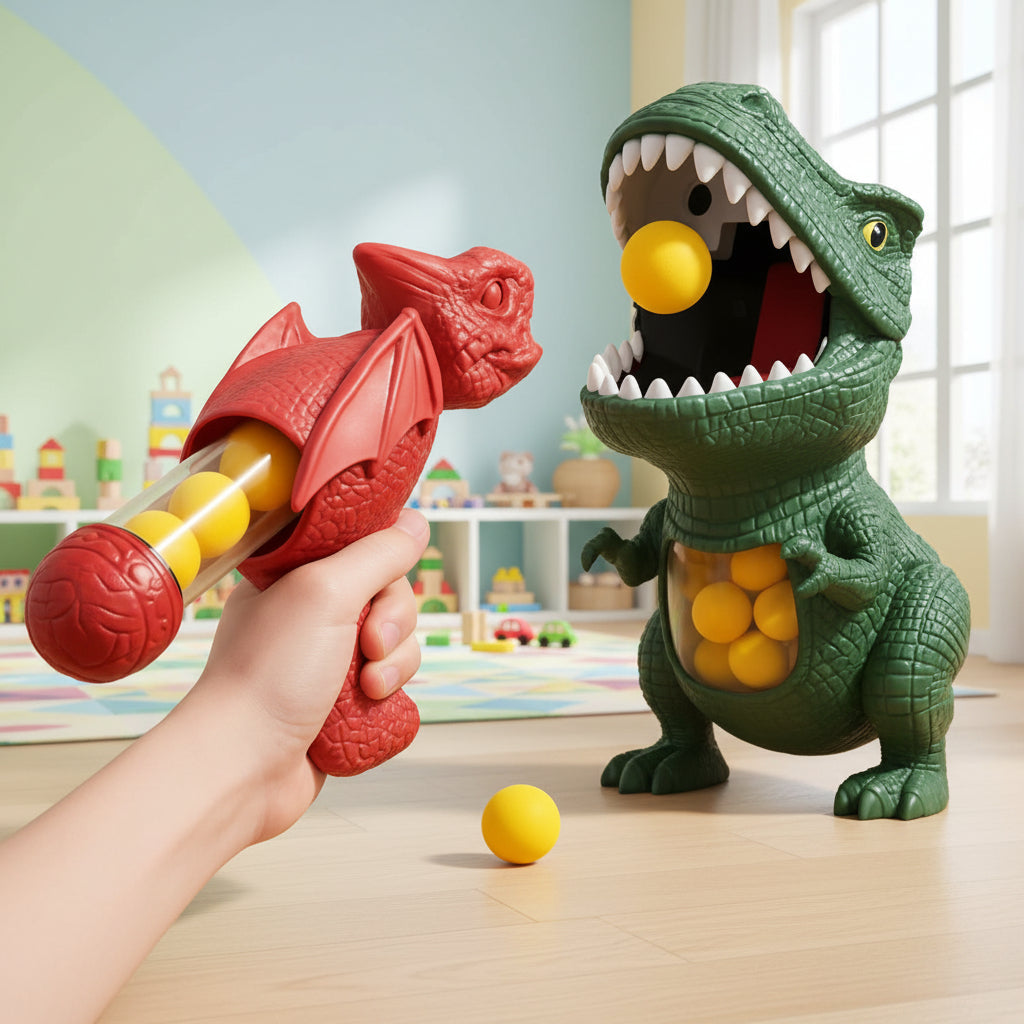 Dinosaur Toy Foam Ball Shooter — Kids' Target Shooting Game 3