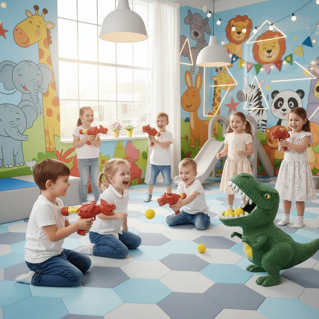 Dinosaur Toy Foam Ball Shooter — Kids' Target Shooting Game 4