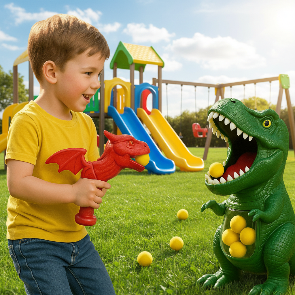 Dinosaur Toy Foam Ball Shooter — Kids' Target Shooting Game 5