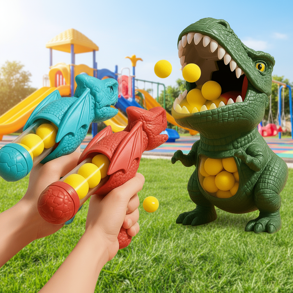 Dinosaur Toy Foam Ball Shooter — Kids' Target Shooting Game 6