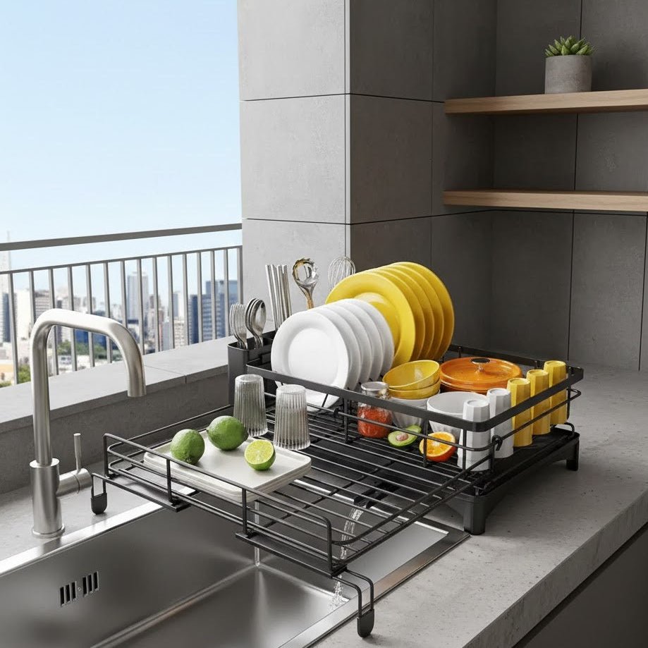 Large Dish Drying Rack with Integrated Drip Tray — Kitchen 3
